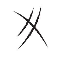 black paw scratch on a white background.