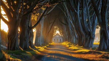 Enchanting Cypress Tunnel: A Captivating Pathway Through Nature's Beauty