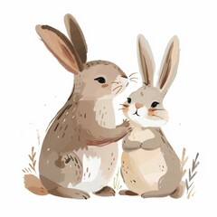 Obraz premium Rabbit. Flat vector illustration of cute animal. Baby nursery art.