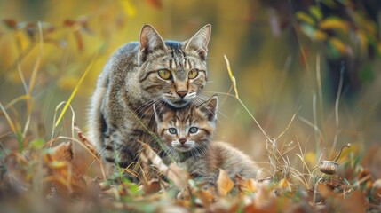 Cat. Photography of wild animal in natural habitat.