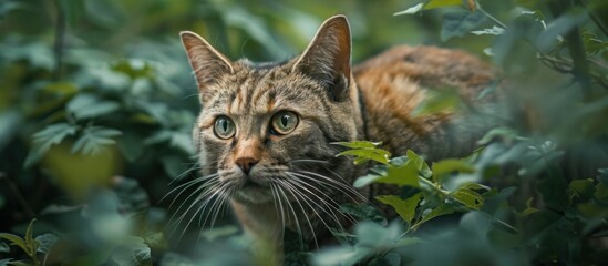 Cat Standing in Grass