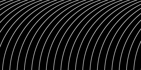 Black abstract background, texture with white curved diagonal lines. Vector illustration.