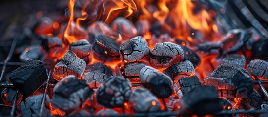 Close-Up of a Grill With Hot Coals