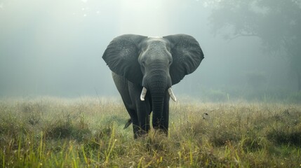 Elephant. Photography of wild animal in natural habitat.
