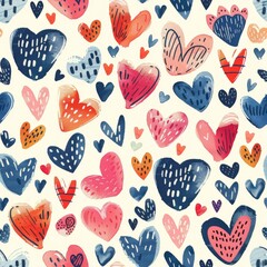 Intricate Repeating Valentine's Day Heart Pattern

