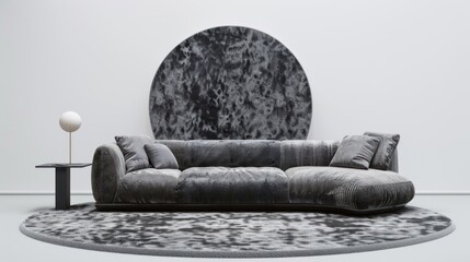 Grey sofa isolated on white background