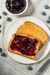 Healthy Homemade Blueberry Jam and Toast