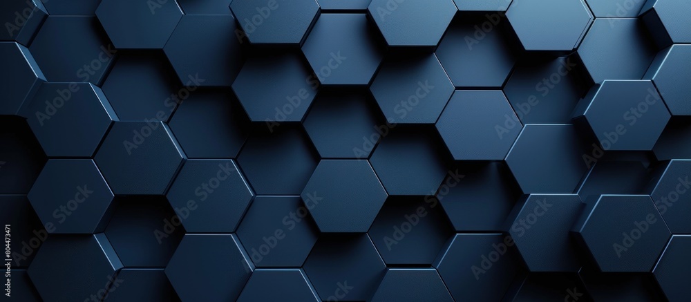 Poster dark blue hexagonal background with hexagons