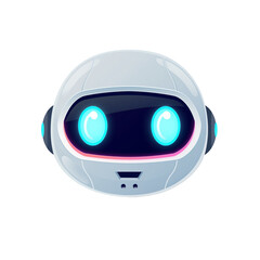 Robot chatbot on transparent background. AI illustration for business. Online client support concept. 