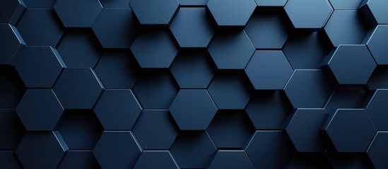 Dark Blue Hexagonal Background With Hexagons