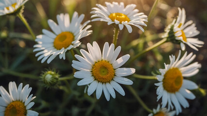 Leucanthemum vulgare, the ox-eye daisy, or oxeye daisy is widely cultivated and available as a perennial flowering ornamental plant for gardens and designed meadow landscapes
