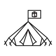 Mina Tent icon design with white background stock illustration