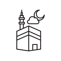 Kaaba icon design with white background stock illustration