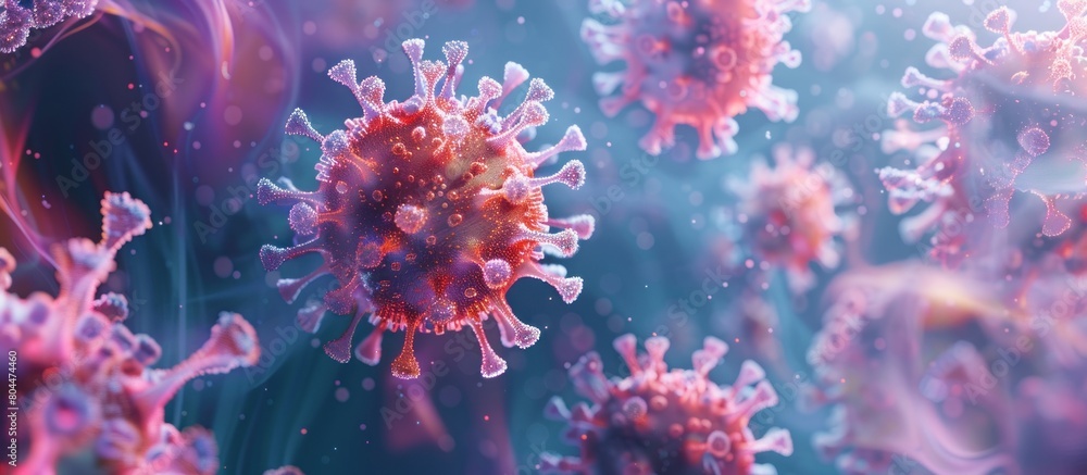 Poster floating pathogen rendering in vivid detail