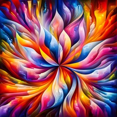 Prism Blossom with abstract colorful shapes colorful background