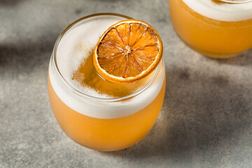 Cold Boozy Whiskey Sour Cocktail