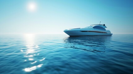 Fototapeta premium Luxury yacht in sea water.