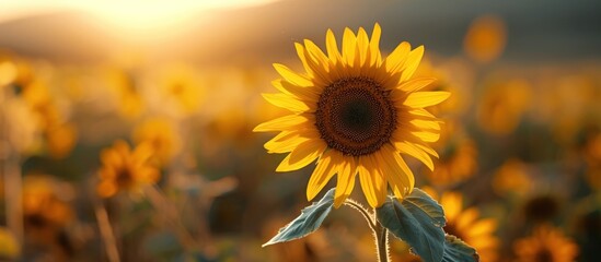 Majestic Sunflower Standing Among Field