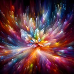 Obraz premium Prism Blossom with abstract colorful shapes colorful background