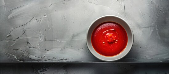 Bowl of Tomato Soup on Counter