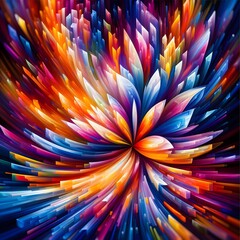 Fototapeta premium Prism Blossom with abstract colorful shapes colorful background