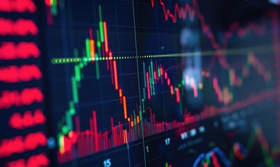 A stock market display showing stock prices and other financial data