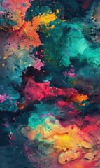 Ephemeral forms and shapes dancing across the canvas in a colorful symphony, Background Image For Website