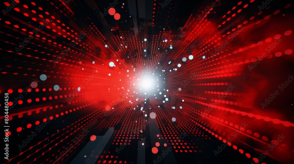 Poster swirling circles in vivid red and black hues create a mesmerizing and dynamic background