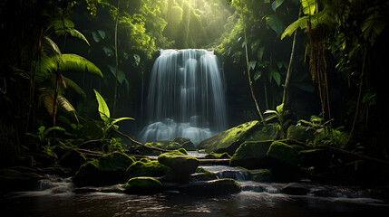 waterfall in the rainforest