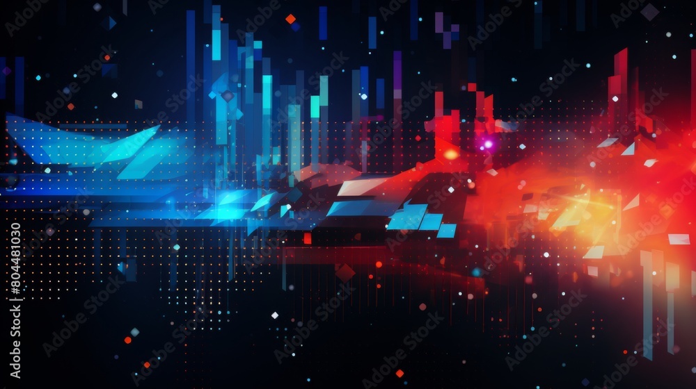 Aufkleber colorful abstract background with dynamic lines and dots in a vibrant, energetic composition
