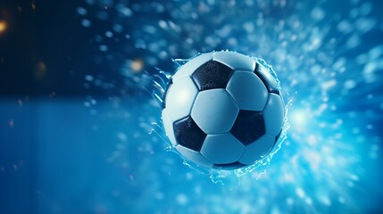 Naklejka premium Soccer in rain
