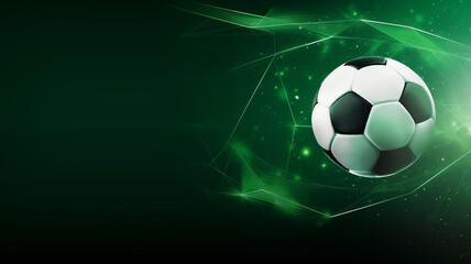 soccer ball in the abstract green background