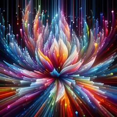 Prism Blossom with abstract colorful shapes colorful background