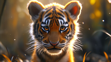 a funny picture based on the little tiger,generative ai