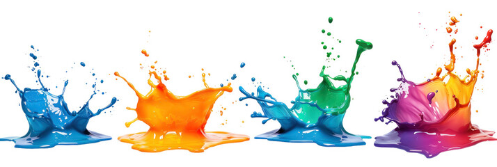 Vibrant Paint Splash, Colorful droplets in mid-air, Energetic artistry