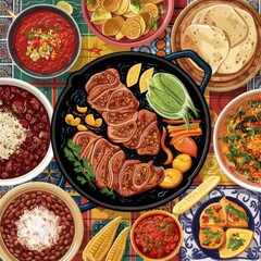 Mexican food set. Many variation dishes. 