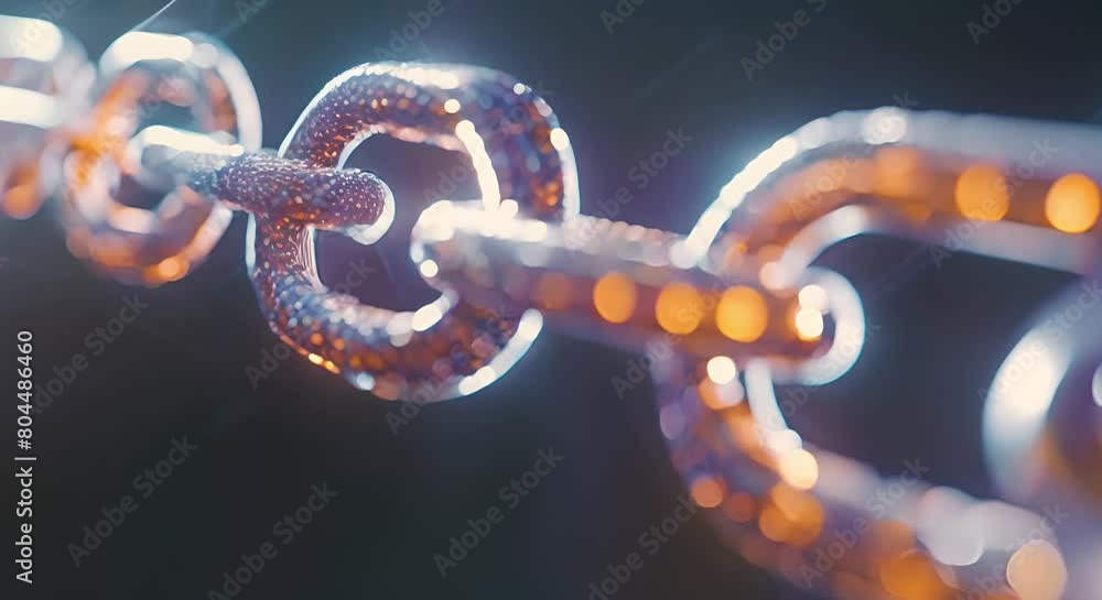 Poster closeup of blockchain network showcasing decentralized nature of cryptocurrency transactions. concep