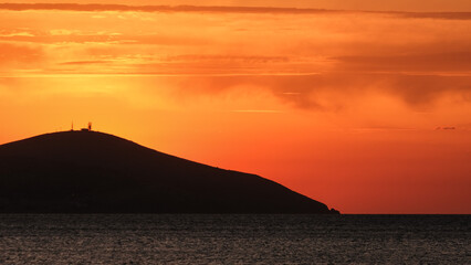 Bozcaada sunset in Aegean Island
from Geyikli neighborhood at Çanakkale city. Golden hours with...