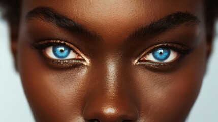 A Woman's Intense Blue Eyes