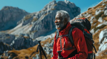 A Senior Man on Mountain Adventure