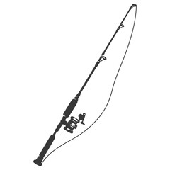 silhouette fishing rod full black color only