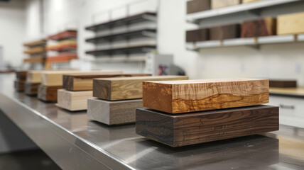 Obraz premium Wooden blocks on a workbench