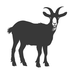 silhouette goat animal black color only full body