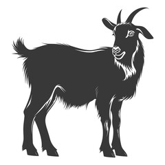 silhouette goat animal black color only full body