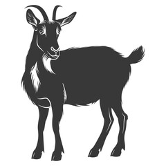 silhouette goat animal black color only full body