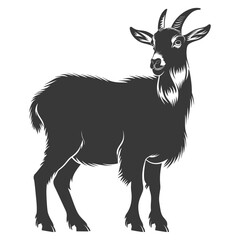 silhouette goat animal black color only full body