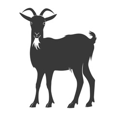 silhouette goat animal black color only full body