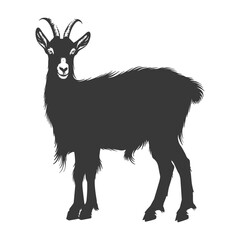 silhouette goat animal black color only full body