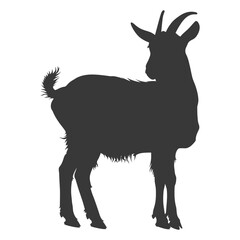silhouette goat animal black color only full body