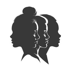 silhouette illustration about social issue gender inequality black color only
